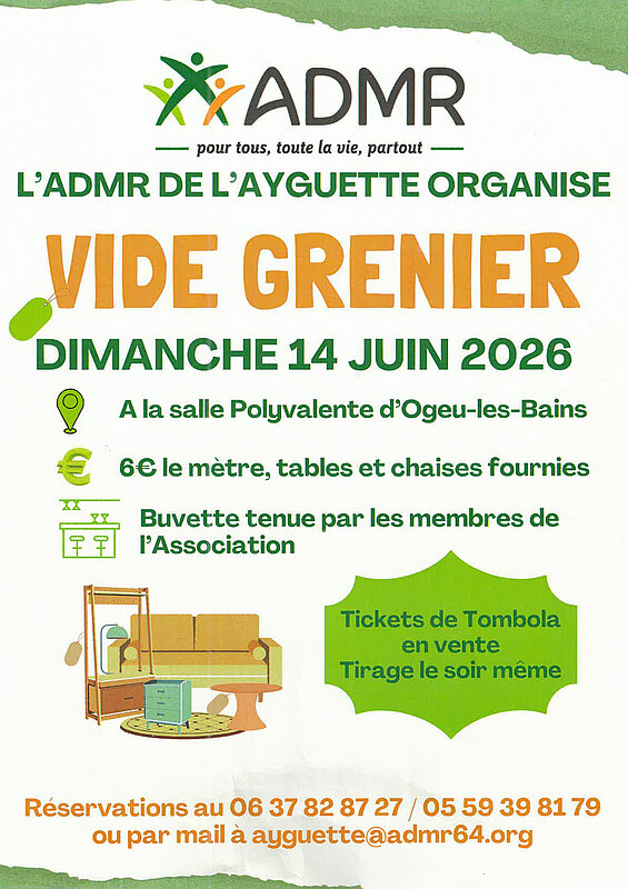 Vide grenier ADMR à Ogeu-Les-Bains
